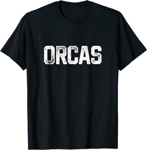 Orcas Vintage Grunge University Font T-Shirt