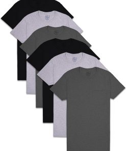 Men"s Eversoft Cotton Short Sleeve Pocket T-Shirts, Breathable & Tag Free