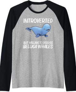 Cool Beluga Whale For Men Women Orca Whales Save The Ocean Raglan Baseball Tee